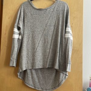 Gray sweater with white armband detail